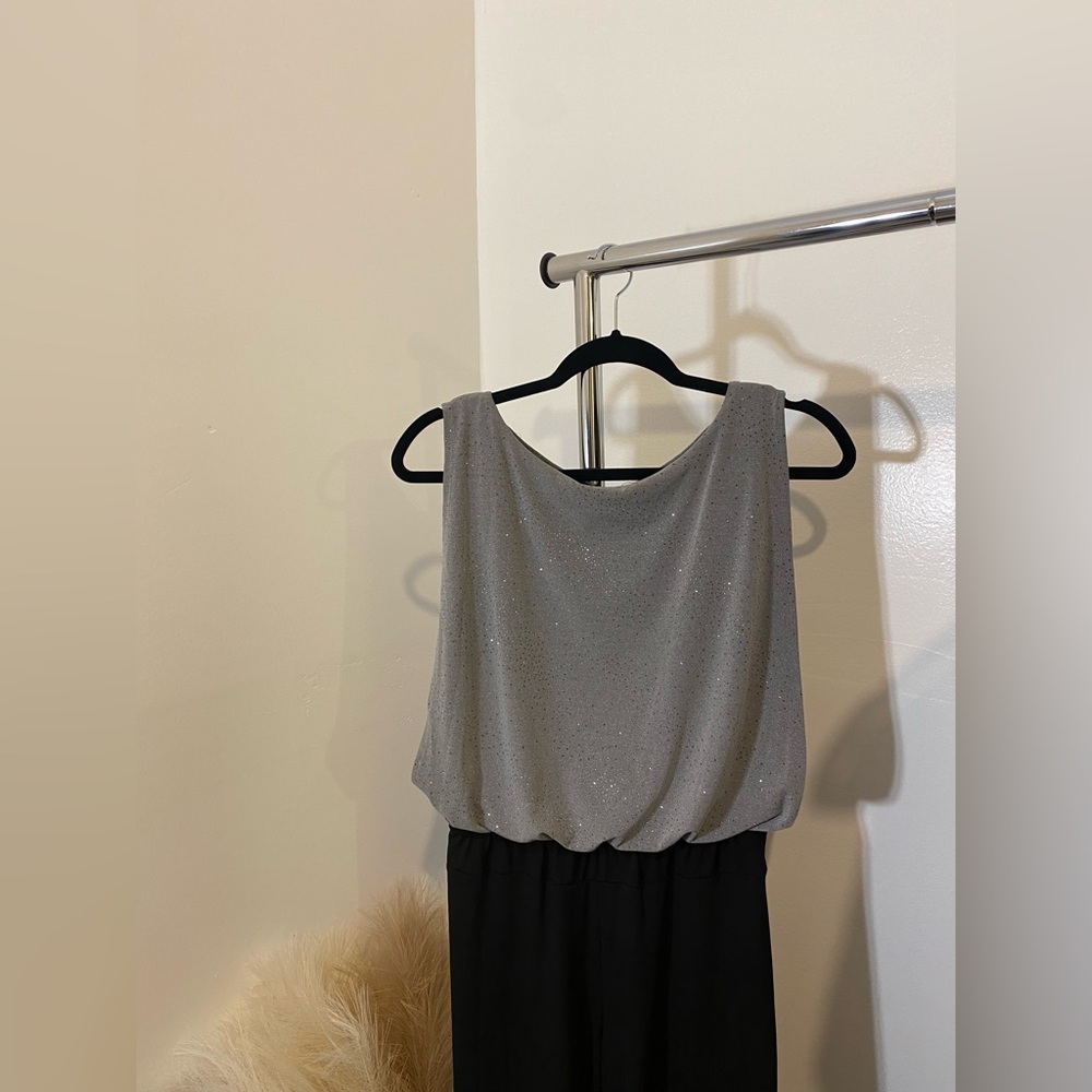 Enfocus Studio- Gy/Black jumpsuit- sleeveless